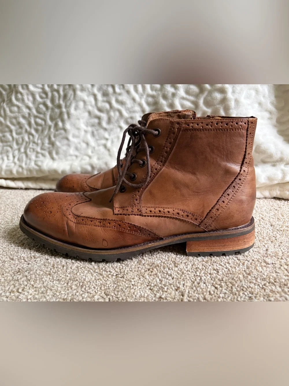 Steve Madden Tan Leather Chukka Wingtip Boots